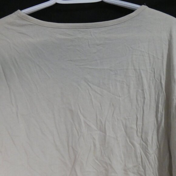 OLEG CASSINI SPORT | xl - extra large | Beige Short Sleeve Scoop Neck Blouse - Picture 11 of 15